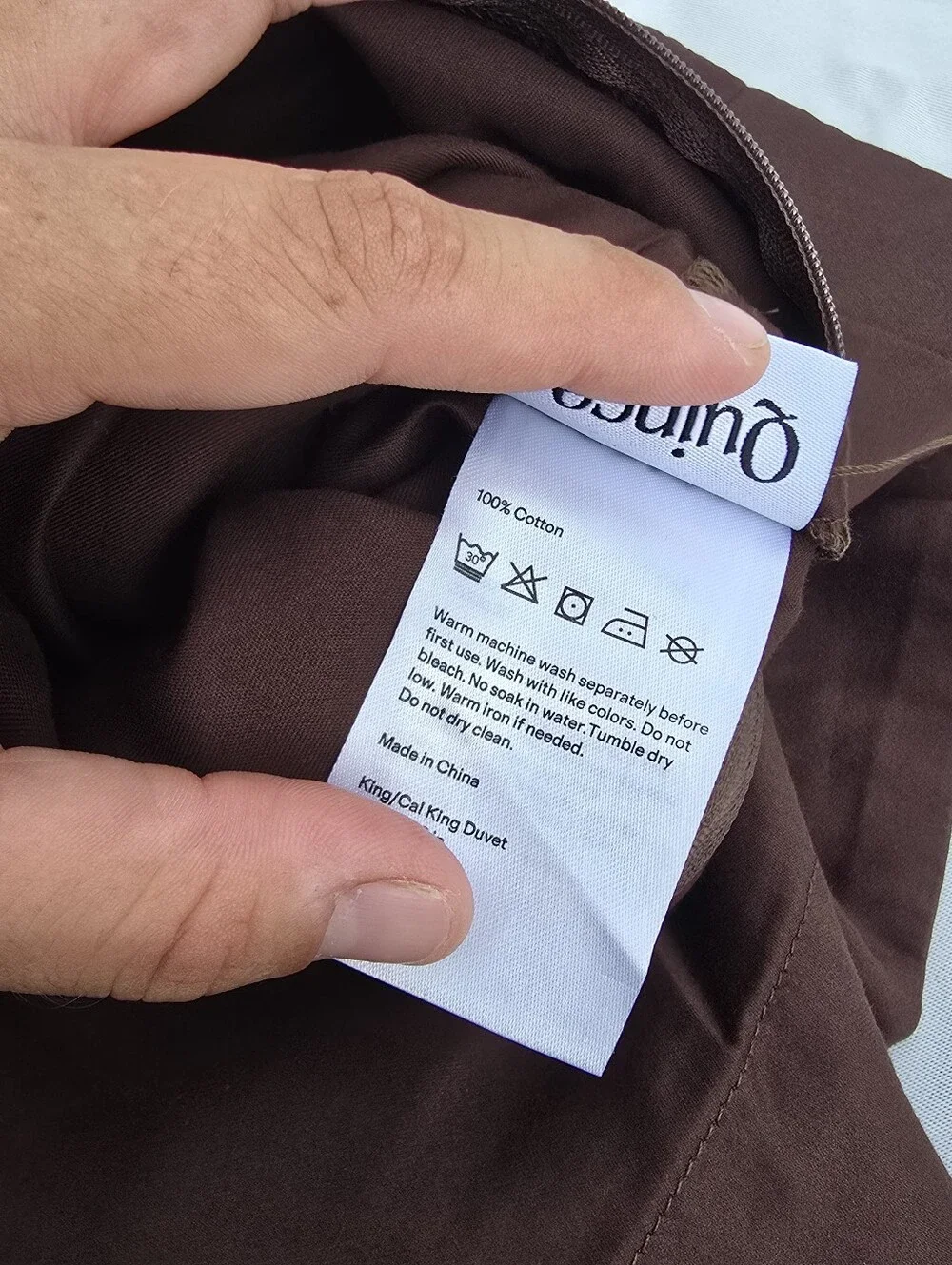 NWOT Quince King Cal King Duvet Cover Set Giza Sateen Cotton Espresso 2 Shams